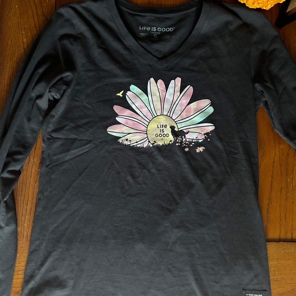 Life is good long sleeve dog shirt